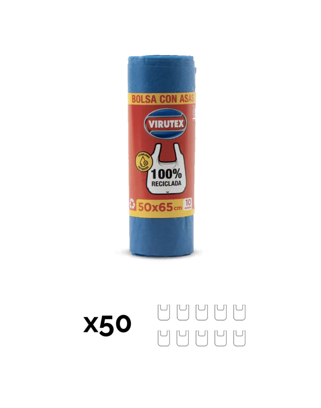 Virutex Bolsa de Basura con Asas 50 x 65 cm 50 x 10 unid - Puntolimpieza